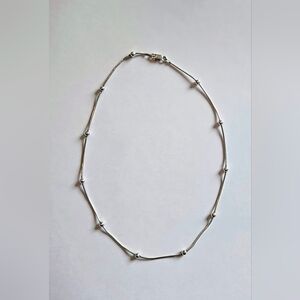 925 Silver Italian Necklace AND/OR Bracelet! 16" Snake Bone Chain w/11 Beads.